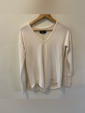 Abercrombie & Fitch soft A&F cozy white long sleeve top